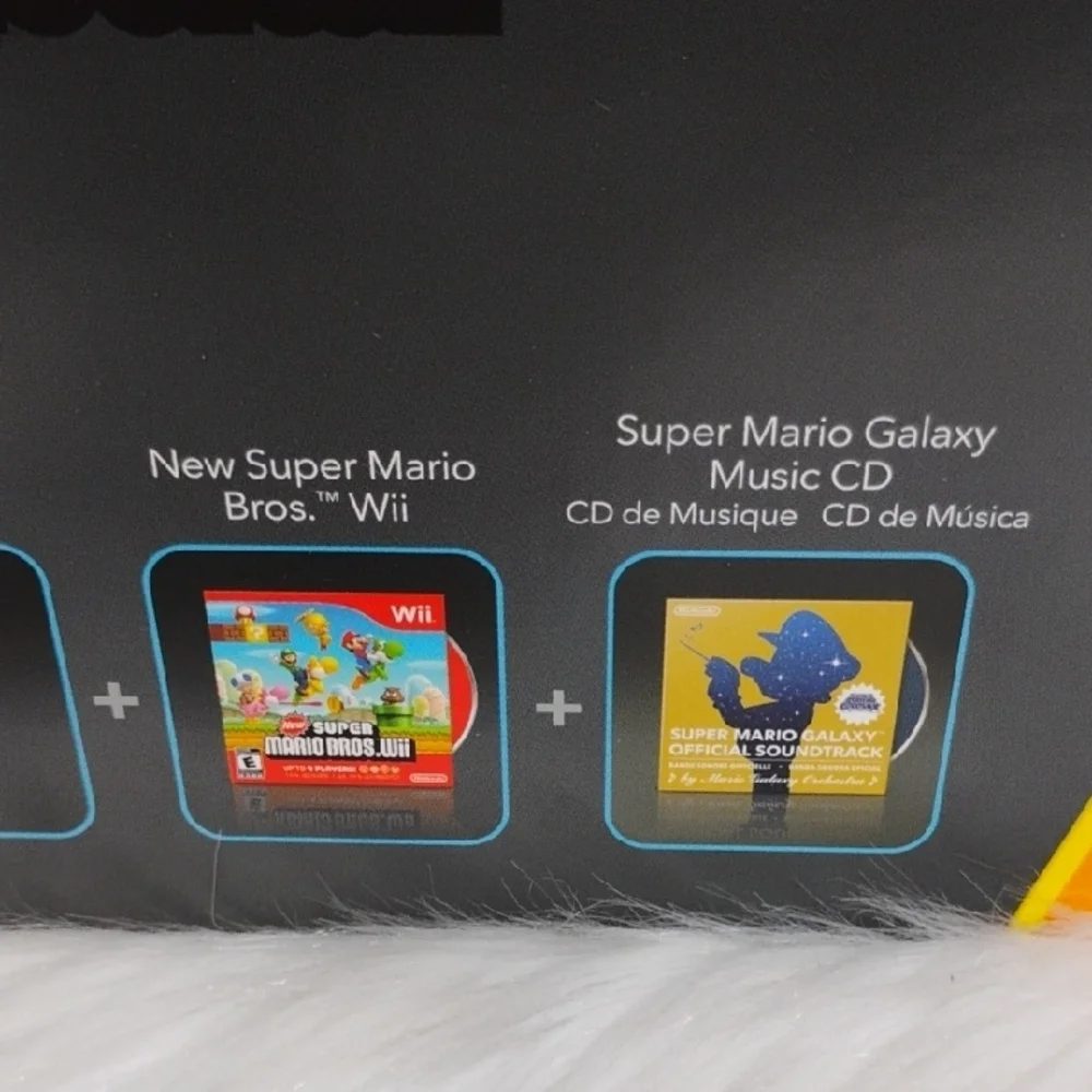 Nintendo Wii Black Super Mario Bros. Galaxy & 1 Controller Works Perfectly